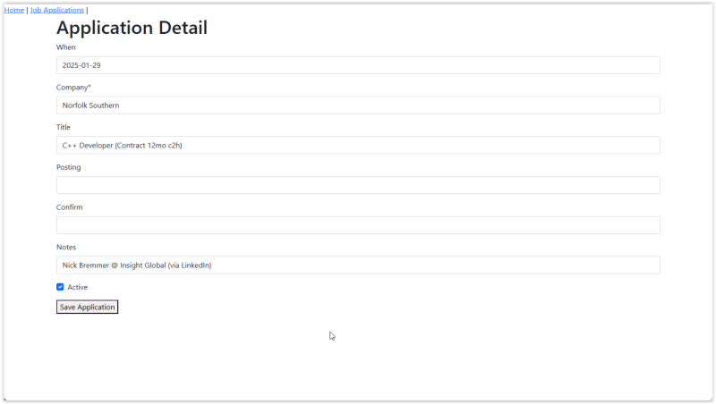 v1.0 application details page