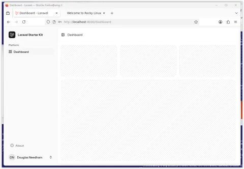 A screen shot of the Laravel React Starter Kit.